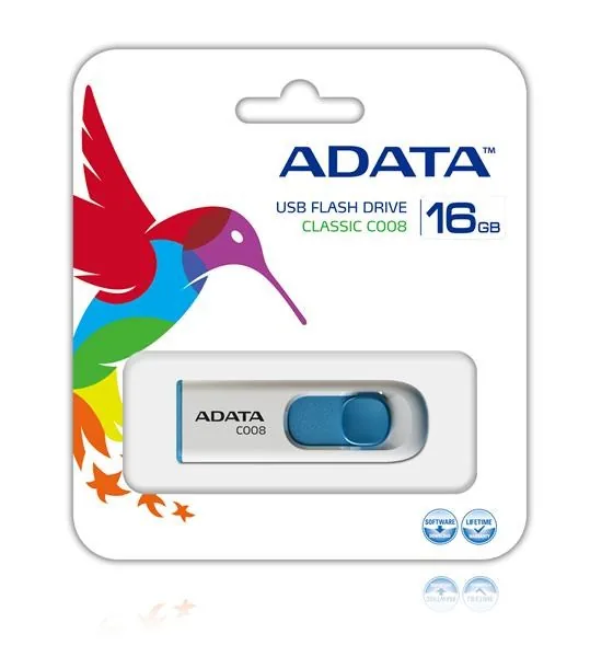 ADATA C008/16GB/USB 2.0/USB-A/Modrá