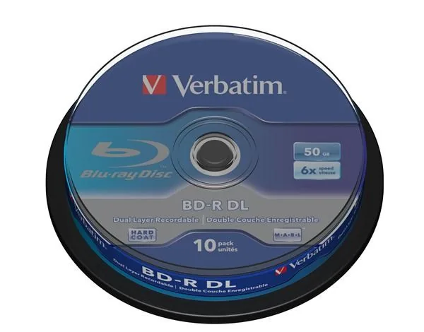 VERBATIM BD-R DL(10-pack)50GB/6x/spindle