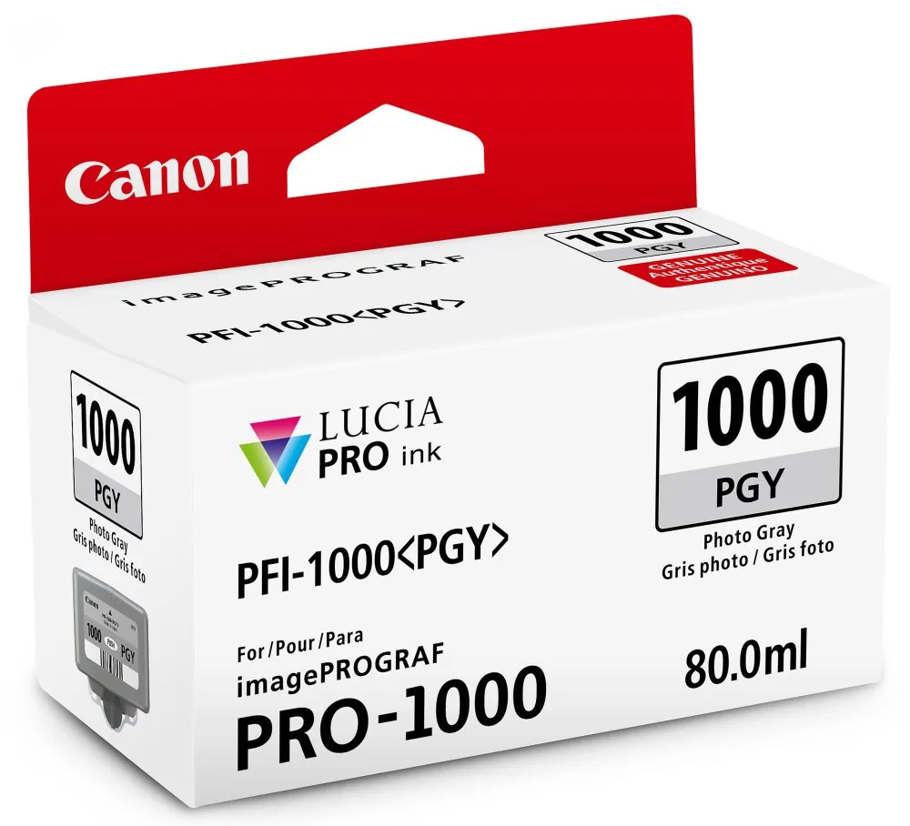 Canon PFI-1000 PGY - 80 ml - fotografická šedá - originální - inkoustový zásobník - pro imagePROGRAF PRO-1000
