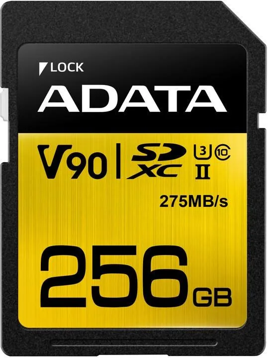 ADATA SDXC karta 256GB Premier One UHS-II U3 Class 10 (R:275 W:155 MB s)