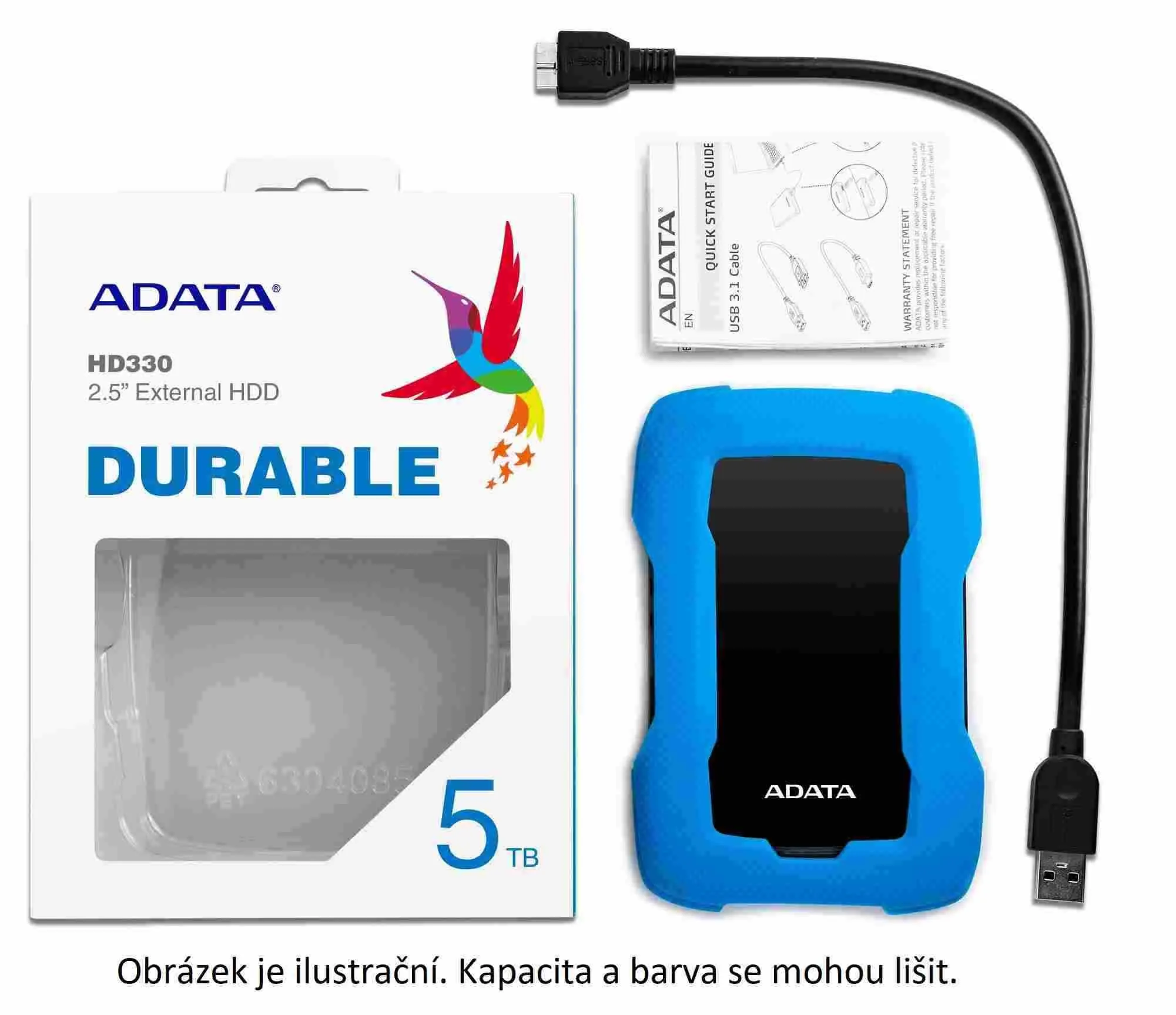 ADATA HD330/2TB/HDD/Externí/2.5"/Modrá/3R