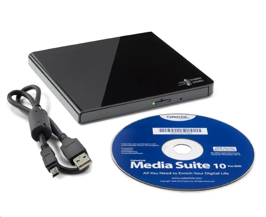 HITACHI LG - externí mechanika DVD-W CD-RW DVD±R ±RW RAM GP57EB40, Slim, Black, box+SW