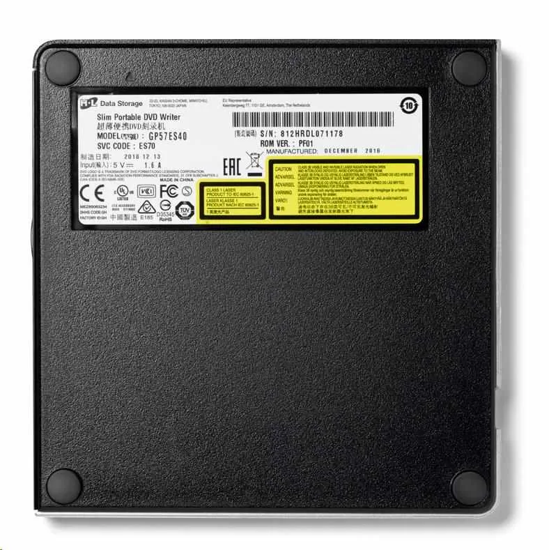HITACHI LG - externí mechanika DVD-W CD-RW DVD±R ±RW RAM GP57ES40, Slim, Silver, box+SW