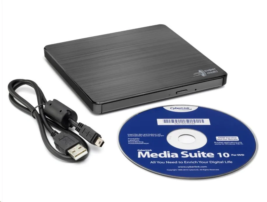 HITACHI LG - externí mechanika DVD-W CD-RW DVD±R ±RW RAM GP60NB60, Slim, Black, box+SW