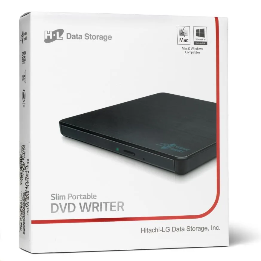 HITACHI LG - externí mechanika DVD-W CD-RW DVD±R ±RW RAM GP60NB60, Slim, Black, box+SW