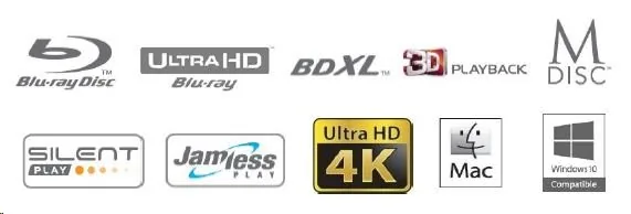 HITACHI LG - interní mechanika BD-W CD-RW DVD±R ±RW RAM M-DISC BU40N, Slim, 9.5 mm Tray, Black, bulk bez SW
