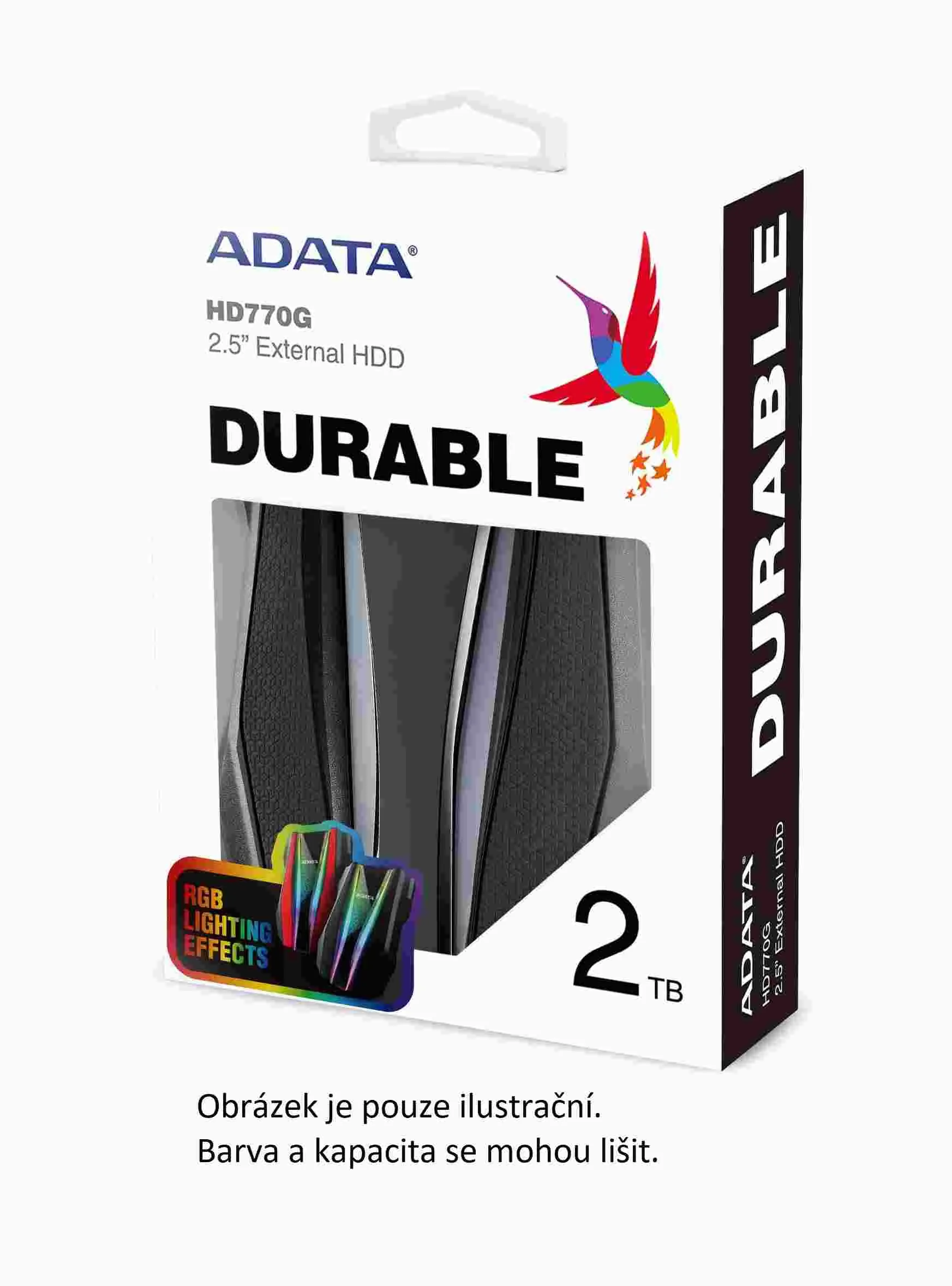 ADATA Externí HDD 2TB 2,5" USB 3.2 HD770G, červená