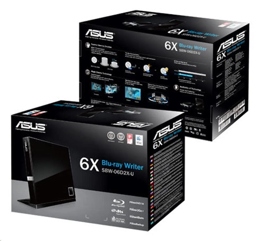 BD ASUS SBW-06D2X-U 6x, USB, slim, externí, černá