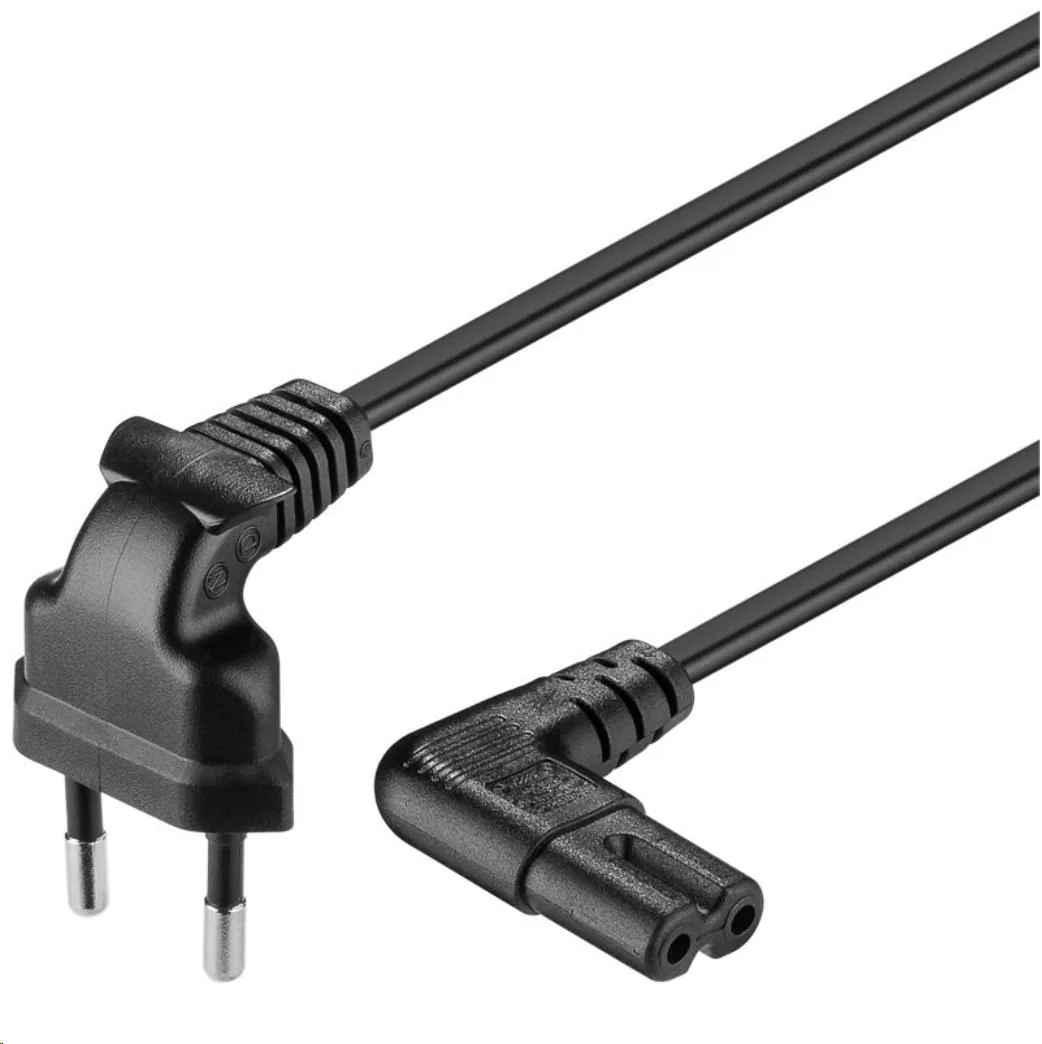 PremiumCord Kabel síťový 230V k magnetofonu se zahnutými konektory 5m