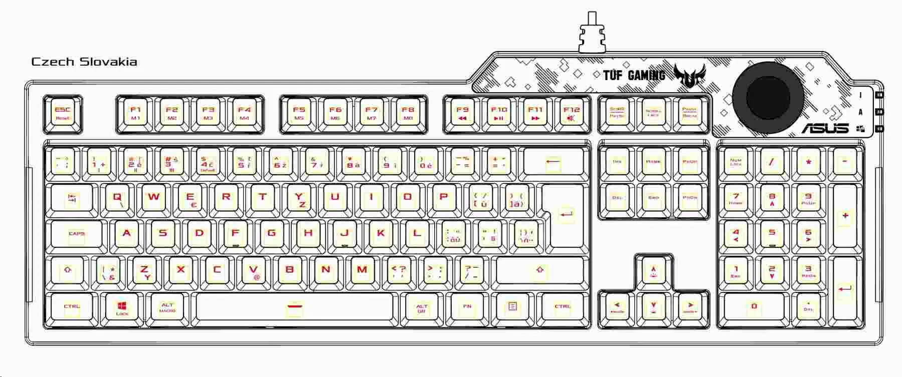 ASUS KB TUF Gaming K1, membránová, drátová, US