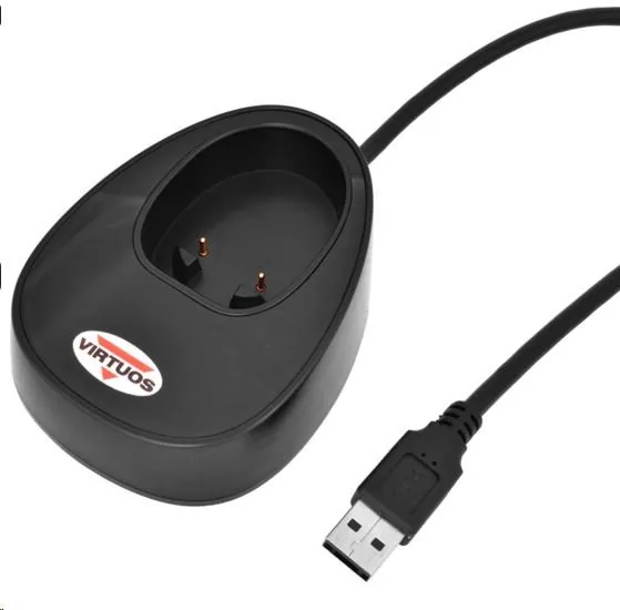CCD 2D čtečka Virtuos HW-855A, bezdrátová, základna, USB, černá