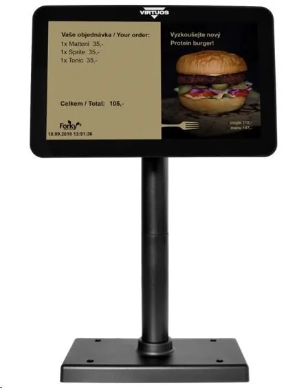 10,1" LCD barevný zákaznický monitor Virtuos SD1010R, USB, černý