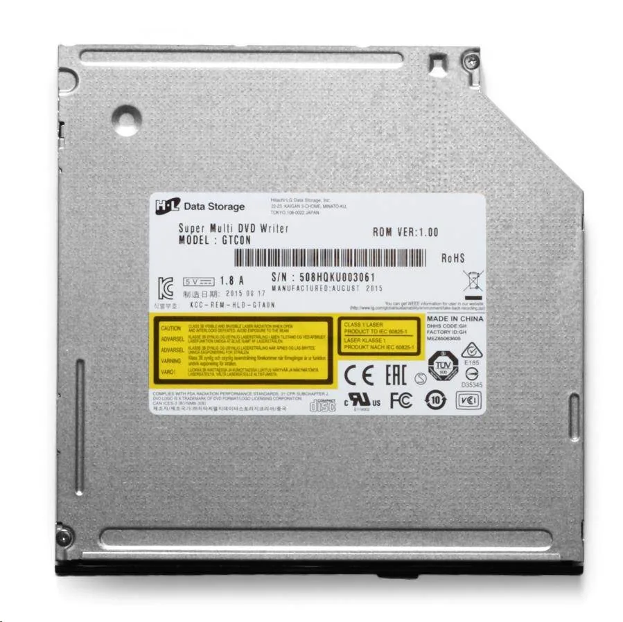 HITACHI LG - interní mechanika DVD-W CD-RW DVD±R ±RW RAM M-DISC GTC2N, Slim, 12.7 mm Tray, Black, bulk bez SW