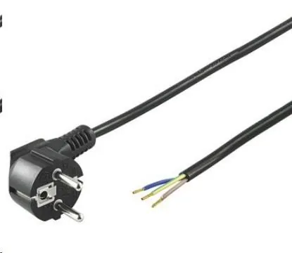 PremiumCord Flexo kabel síťový třížilový 230V s úhlovou vidlicí 2m černá
