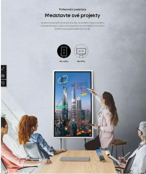 Samsung WM55B Flip 55" 3840x2160 350cd, HDMI USB Wifi , prevadzka 16 7