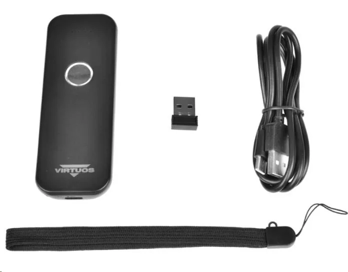 CCD 2D čtečka Virtuos HW-856A mini, bezdrátová, BT, USB-C, kapesní, černá