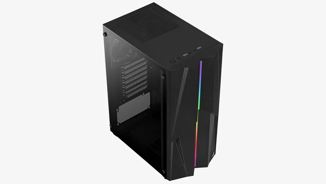 AEROCOOL skříň Mecha, Mid tower, 2x USB 3.0, 2x audio, bez zdroje