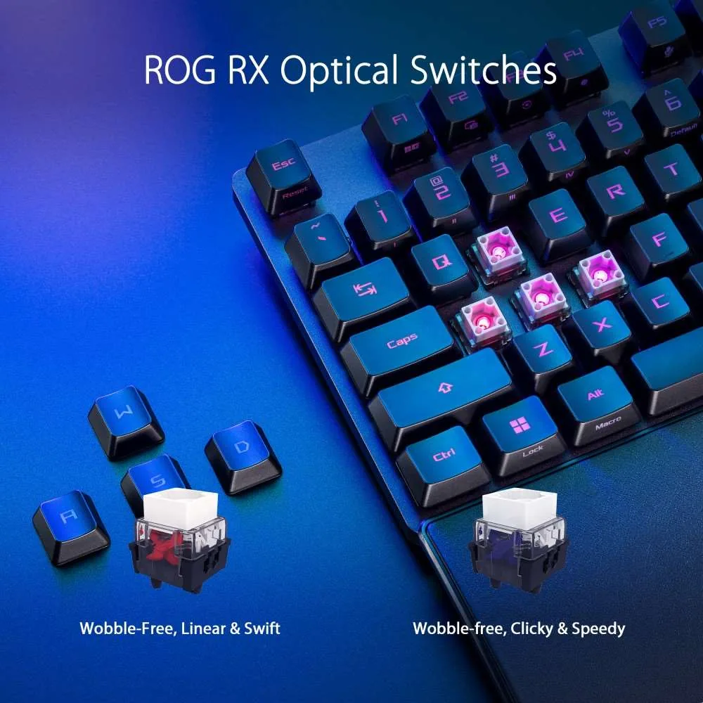 ASUS KB ROG STRIX SCOPE II (ROG RX RED PBT), mechanická, drátová, US