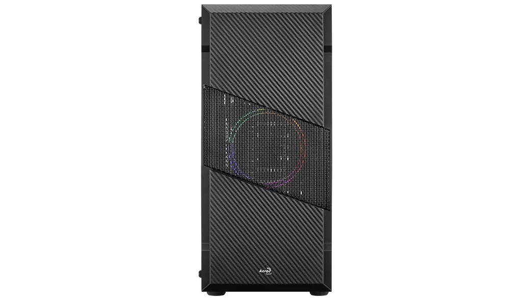 AEROCOOL skříň Menace Saturn FRGB ML G, Mid tower, 2x USB 3.0, 2x audio, 1x 120mm FRGB Fan, bez zdroje