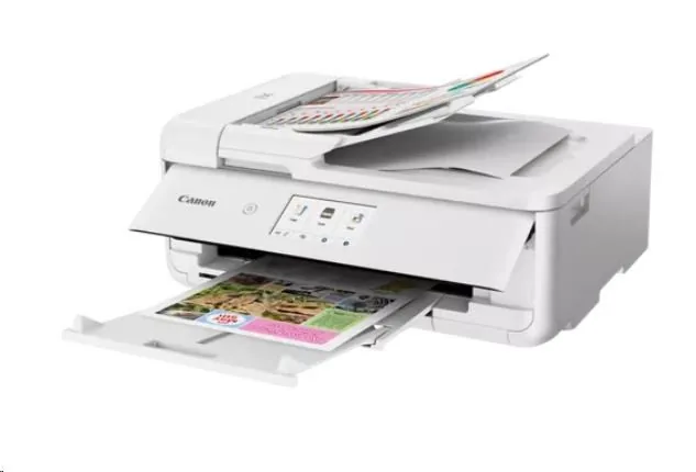 Canon PIXMA TS9551Ca - Multifunkční tiskárna - barva - tryskový - A4 (210 x 297 mm), Legal (216 x 356 mm) (originální) - A3 (média) - až 15 ipm (tisk) - 200 listy - USB 2.0, LAN, Wi-Fi(n) - bílá