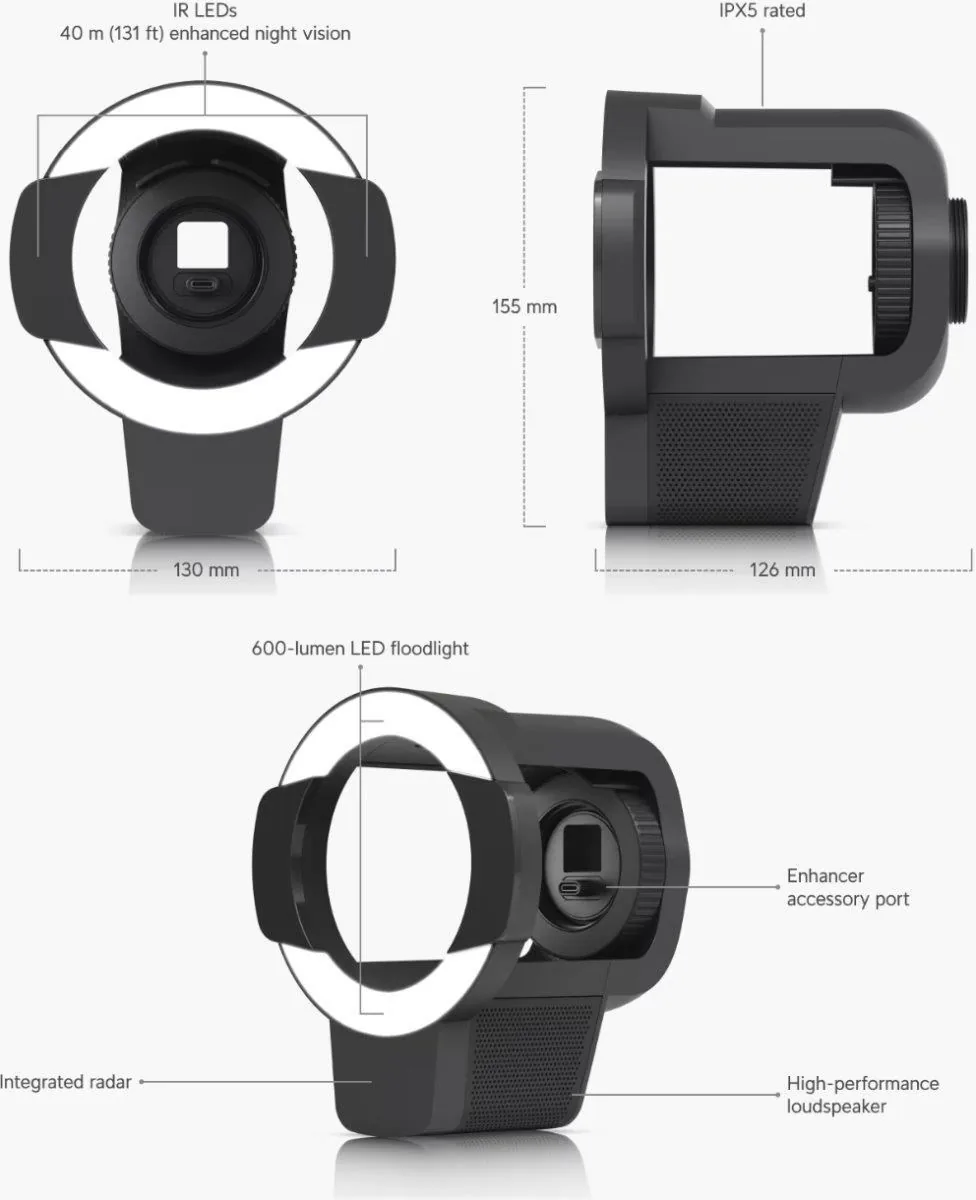 Ubiquiti Vision Enhancer - Kombinované infračervené/LED osvětlení - s radar - DC 5 V - 15 Watt - černá - pro Ubiquiti AI Pro