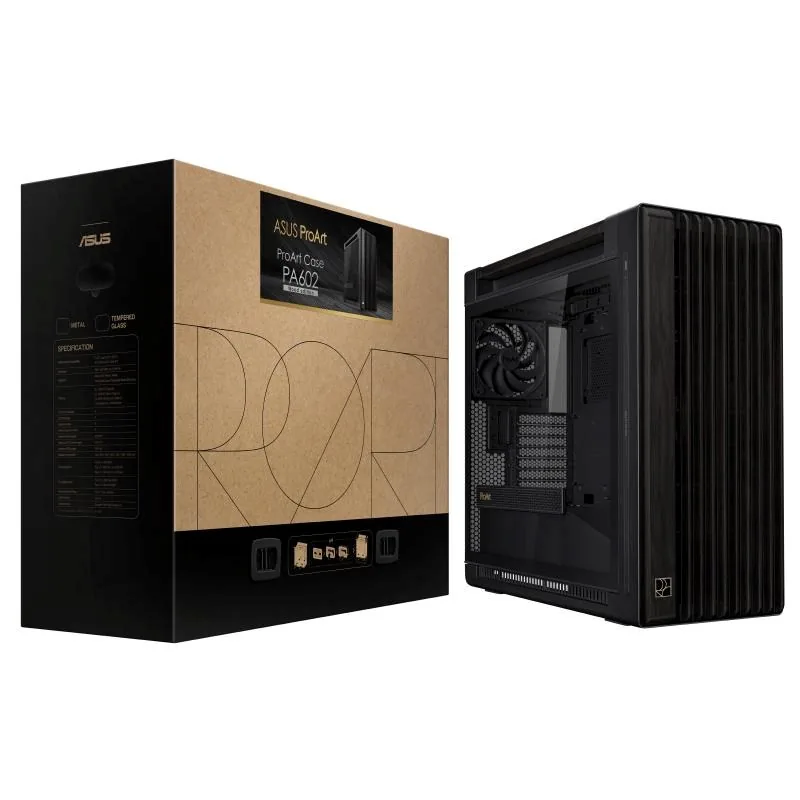 Skříň ASUS ProArt PA602 Wood TG PWM Black
