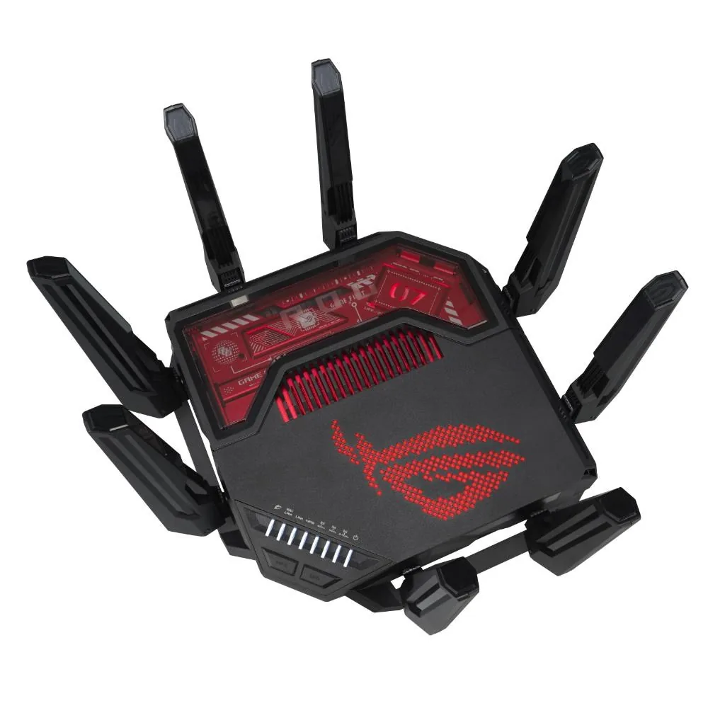 ASUS Herní Router ROG Rapture GT-BE19000, 3-pásmový WiFi7 Router, 2x WAN, 4x LAN, AiMesh