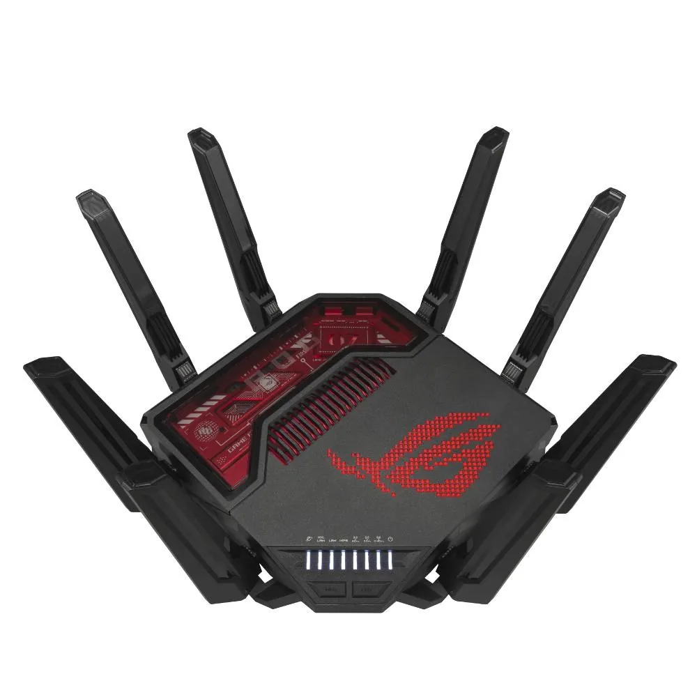 ASUS Herní Router ROG Rapture GT-BE19000, 3-pásmový WiFi7 Router, 2x WAN, 4x LAN, AiMesh