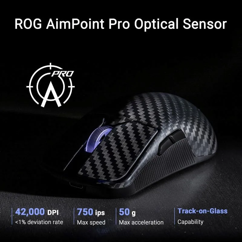 ASUS Herní myš ROG Harpe Ace Extreme, Bezdrátová BT, RF 2.4GHz, černá