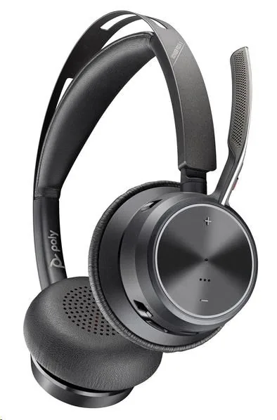 HP Poly Voyager Focus 2 - Náhlavní souprava - náhlavní - Bluetooth - bezdrátový - odstranění šumu - UBS-C přes adaptér Bluetooth - černá - certifikováno pro Zoom
