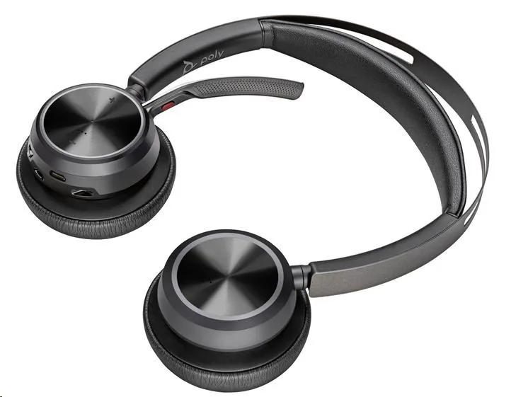 HP Poly Voyager Focus 2 - Náhlavní souprava - náhlavní - Bluetooth - bezdrátový - odstranění šumu - UBS-C přes adaptér Bluetooth - černá - certifikováno pro Zoom