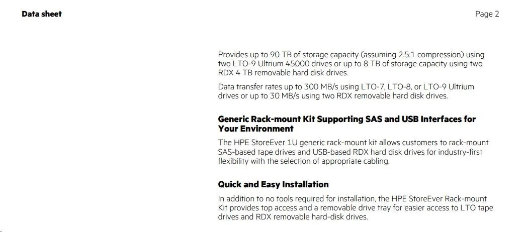 HPE Stg LTO9 Rack Mnt Tp 5LTO-9 45T Crtg