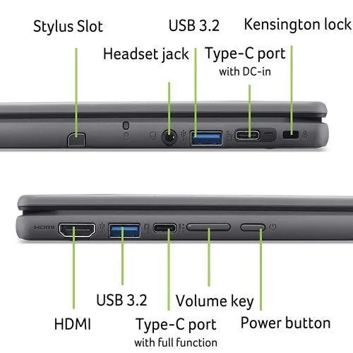 Acer Chromebook Spin 512/R857TN-TCO-C4LZ/N150/12,2"/WUXGA/T/8GB/128GB eMMC/UHD/Chrome EDU/Black/2R