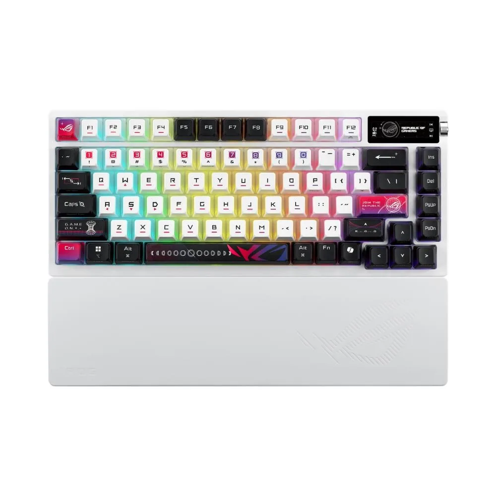 ASUS KB ROG AZOTH X (ROG NX Snow V2 PBT), mechanická, bezdrátová, USB-A, 75%, US