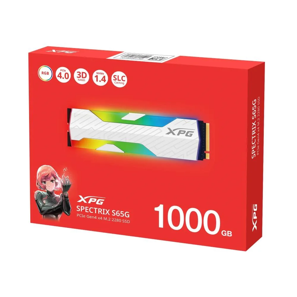 ADATA SPECTRIX S65G/1TB/SSD/M.2 NVMe/Bílá/Heatsink/5R