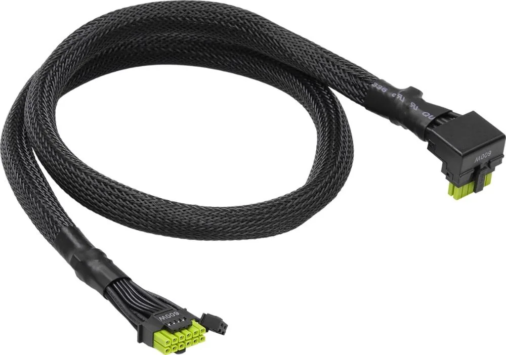Kabel Asrock 12VHPWR, 12V-2x6 600W, L-Type 90°, černá