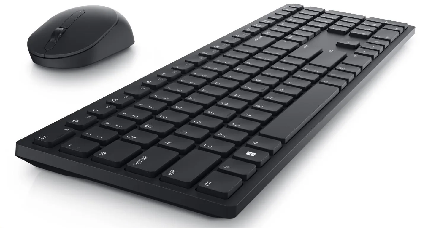 Dell Pro Keyboard and Mouse KM5221W - Sada klávesnice a myši - bezdrátový - 2.4 GHz - QWERTY - US mezinárodní - černá