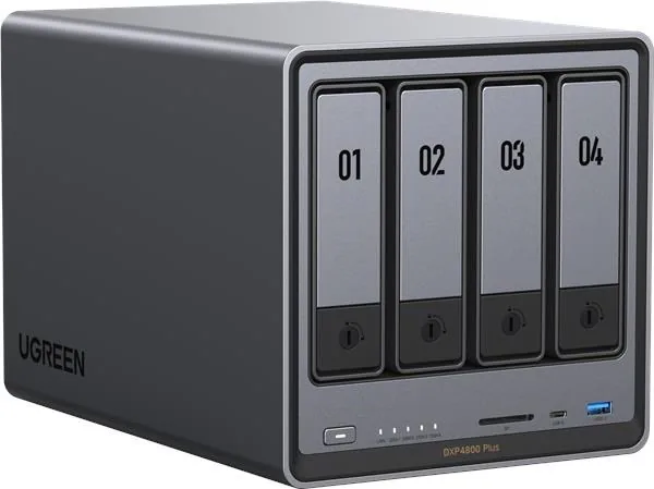 UGREEN NASync DXP4800 Plus (6C Gold8505 4,4GHz 8GBRAM 4xSATA 2xM.2 1x2,5GbE 1x10GbE 2xUSB2.0 2xUSB3.2 1xUSB-C HDMI SD)