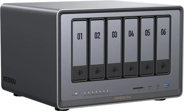 UGREEN NASync DXP6800 Pro (10C i5-1235U 4,4GHz 8GBRAM 6xSATA 2xM.2 2x10GbE 1xPCIe 2xTB 2xUSB2.0 2xUSB3.2 HDMI SD)