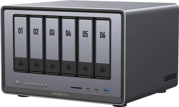 UGREEN NASync DXP6800 Pro (10C i5-1235U 4,4GHz 8GBRAM 6xSATA 2xM.2 2x10GbE 1xPCIe 2xTB 2xUSB2.0 2xUSB3.2 HDMI SD)