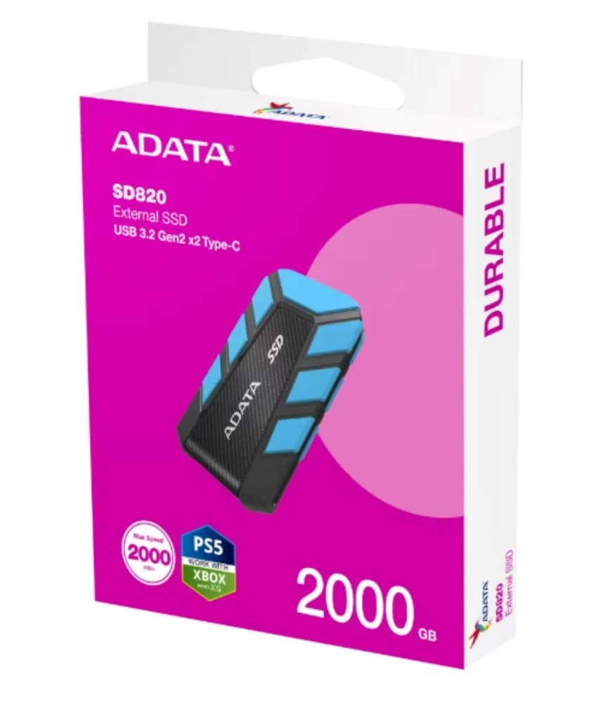 ADATA SD820/2TB/SSD/Externí/Modrá/5R