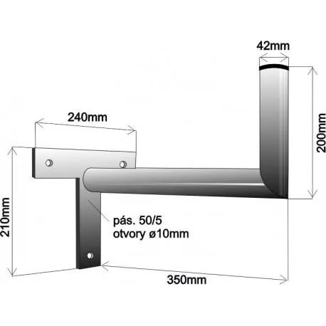 Anténní držák 35cm T (p.4,2 cm)