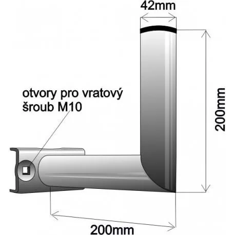 Držák antény na stožár, galvanický zinek, délka 20cm