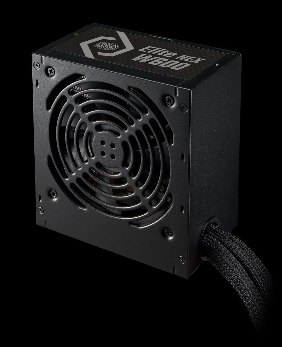 Cooler Master zdroj Elite NEX 600W 230V, 120mm, 80+ White, Mesh (opletené kabely)