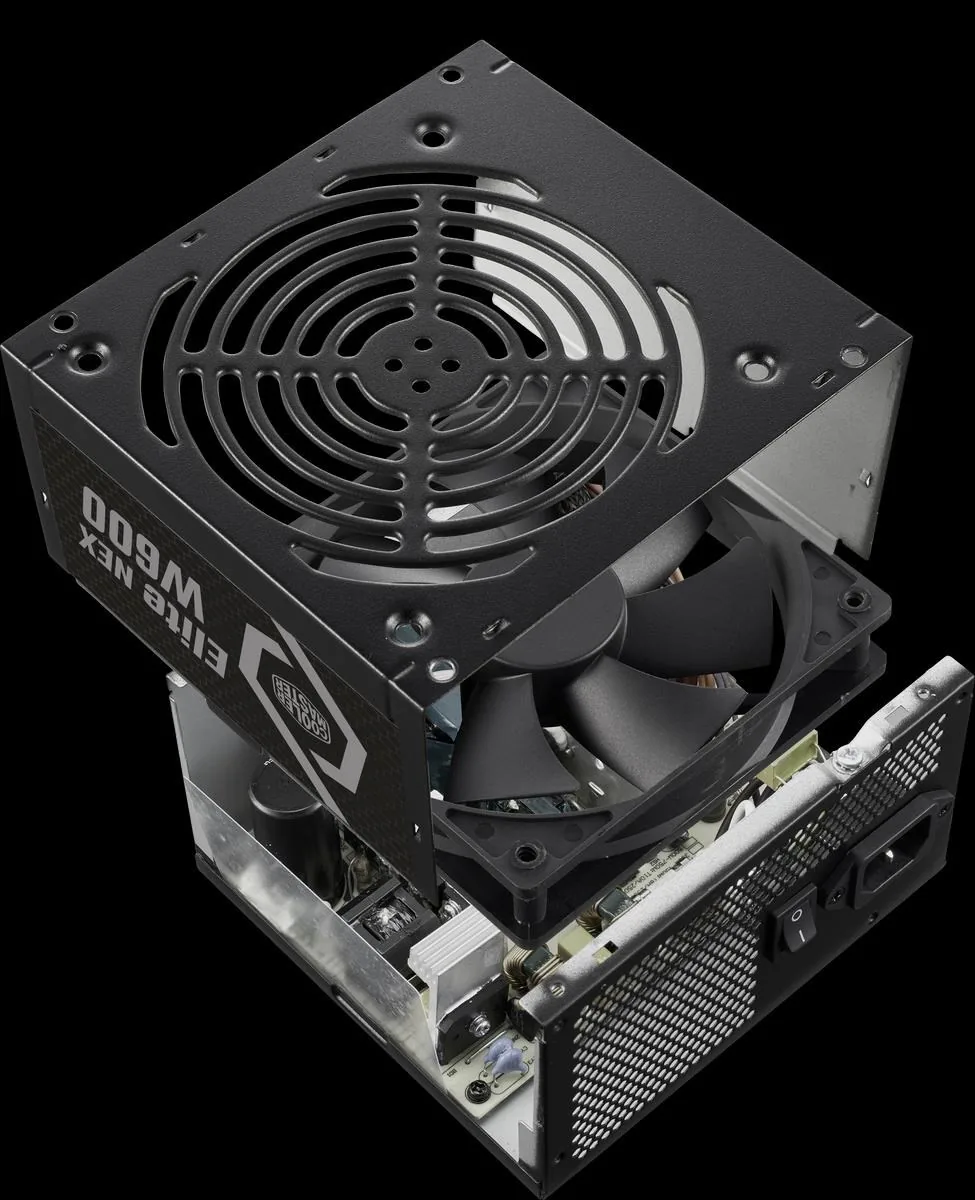 Cooler Master zdroj Elite NEX 600W 230V, 120mm, 80+ White, Mesh (opletené kabely)