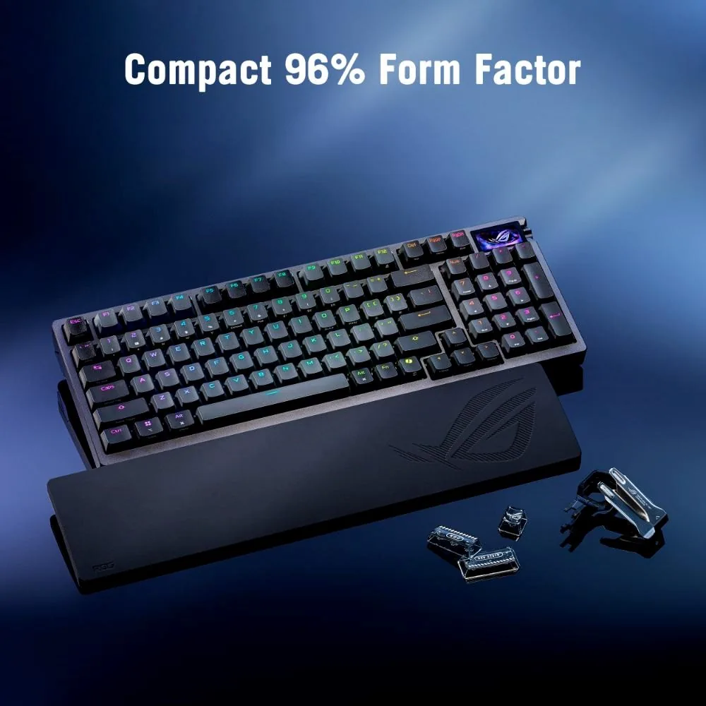 ASUS klávesnice ROG Azoth 96 HE, Mechanická, Bezdrátová, BT, RF 2.4GHz, CZ SK, černá