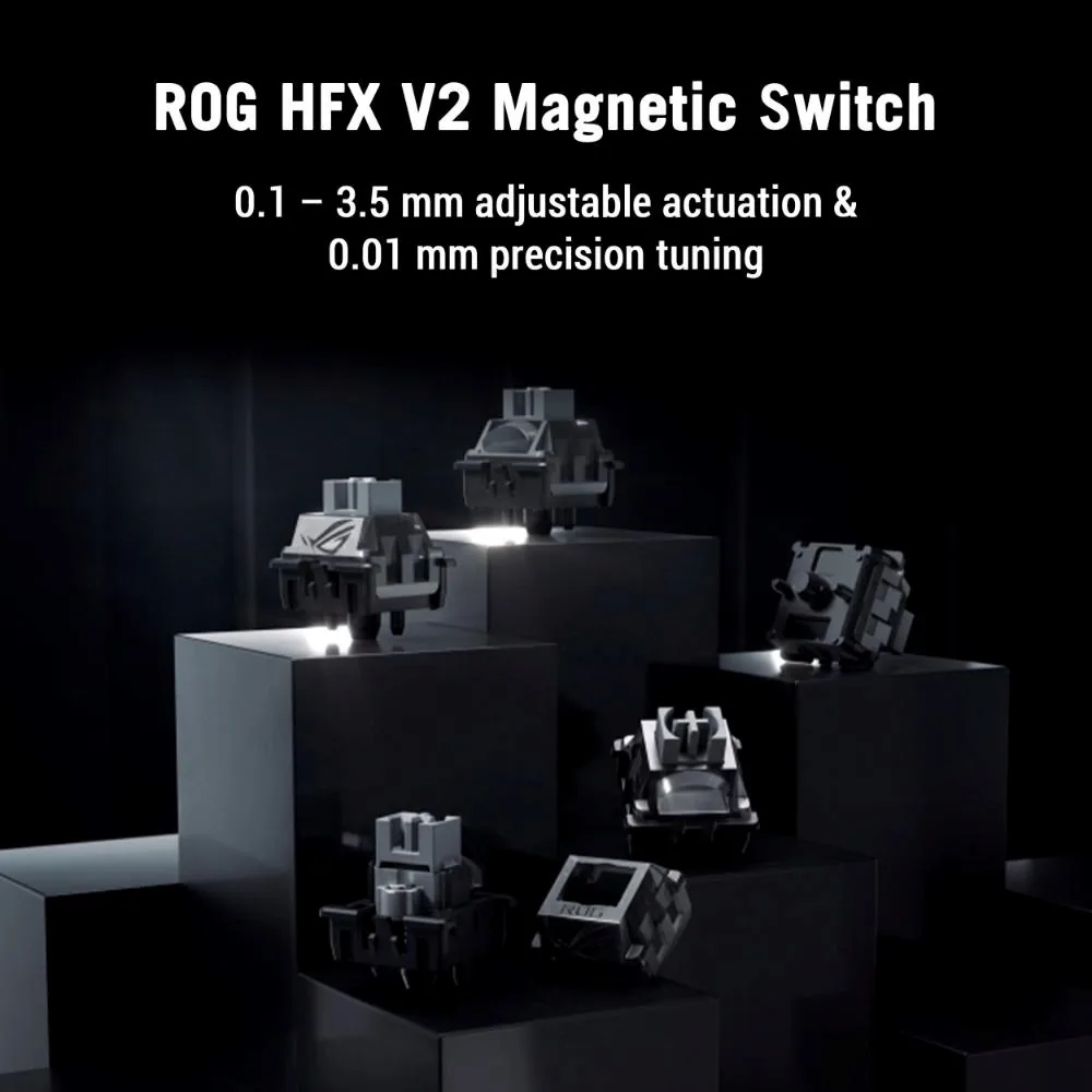 ASUS klávesnice ROG Azoth 96 HE, Mechanická, Bezdrátová, BT, RF 2.4GHz, CZ SK, černá