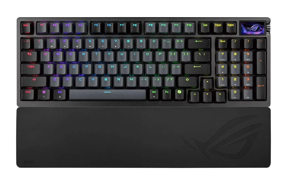 ASUS klávesnice ROG Azoth 96 HE, Mechanická, Bezdrátová, BT, RF 2.4GHz, CZ SK, černá