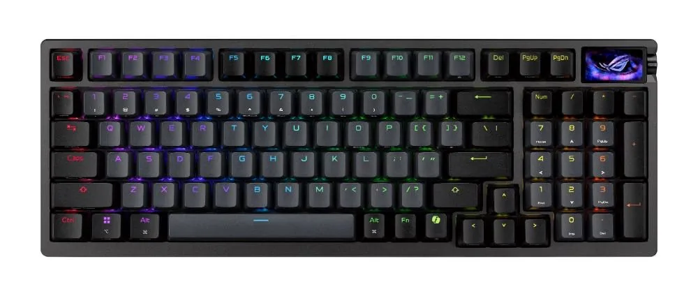 ASUS klávesnice ROG Azoth 96 HE, Mechanická, Bezdrátová, BT, RF 2.4GHz, CZ SK, černá
