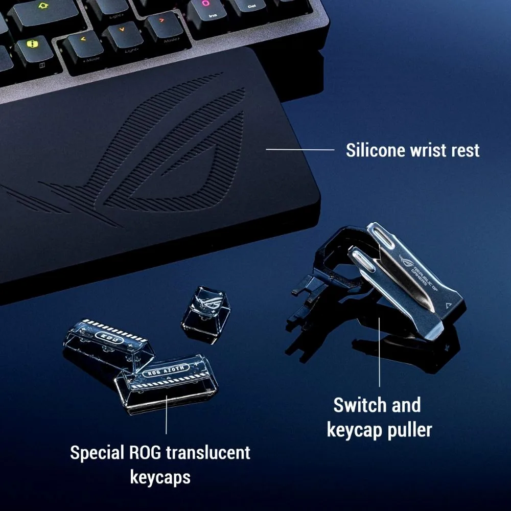 ASUS klávesnice ROG Azoth 96 HE, Mechanická, Bezdrátová, BT, RF 2.4GHz, CZ SK, černá